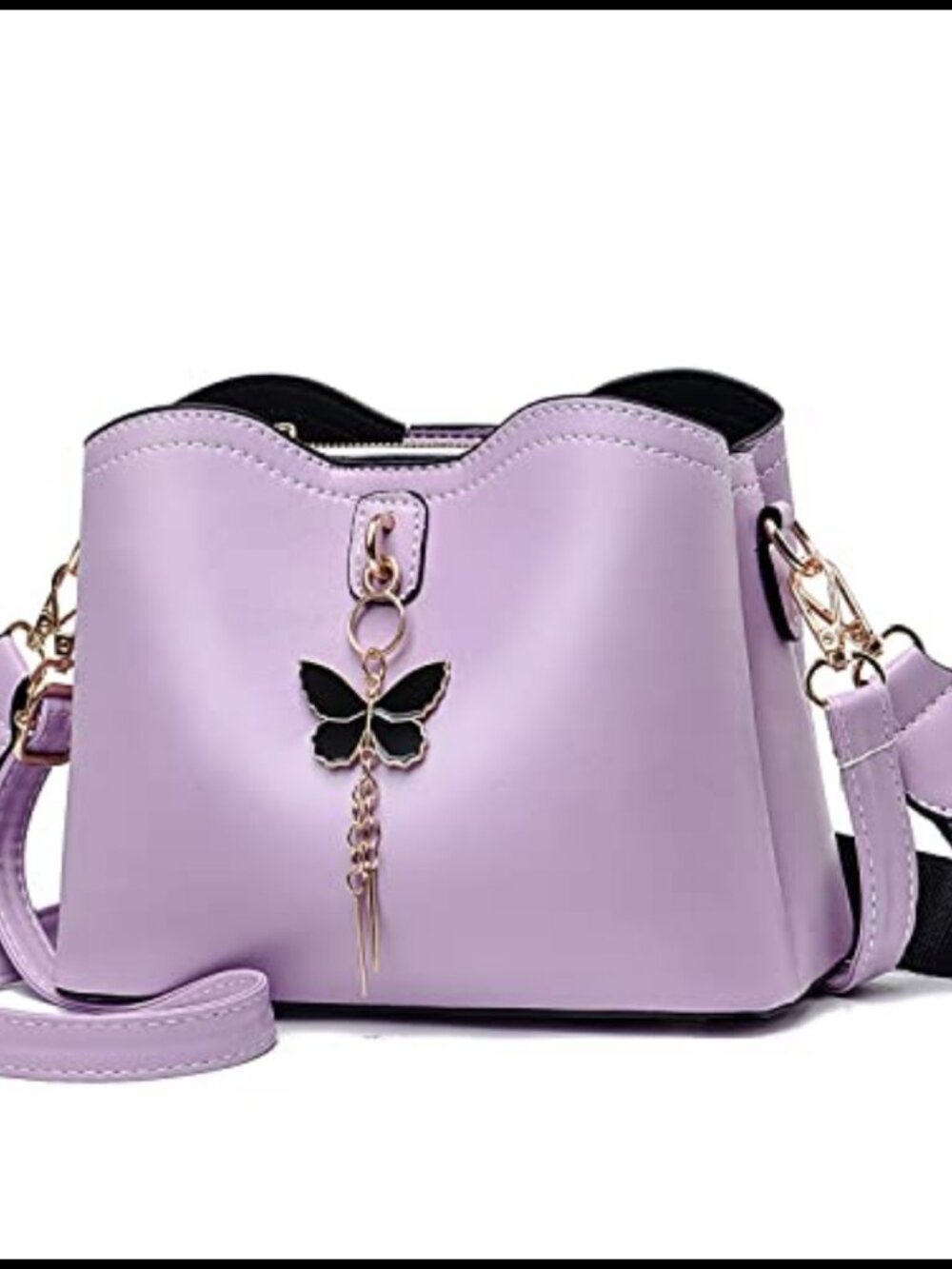 Small Crossbody Bag PU Leather Butterfly Purse Shoulder Handbag